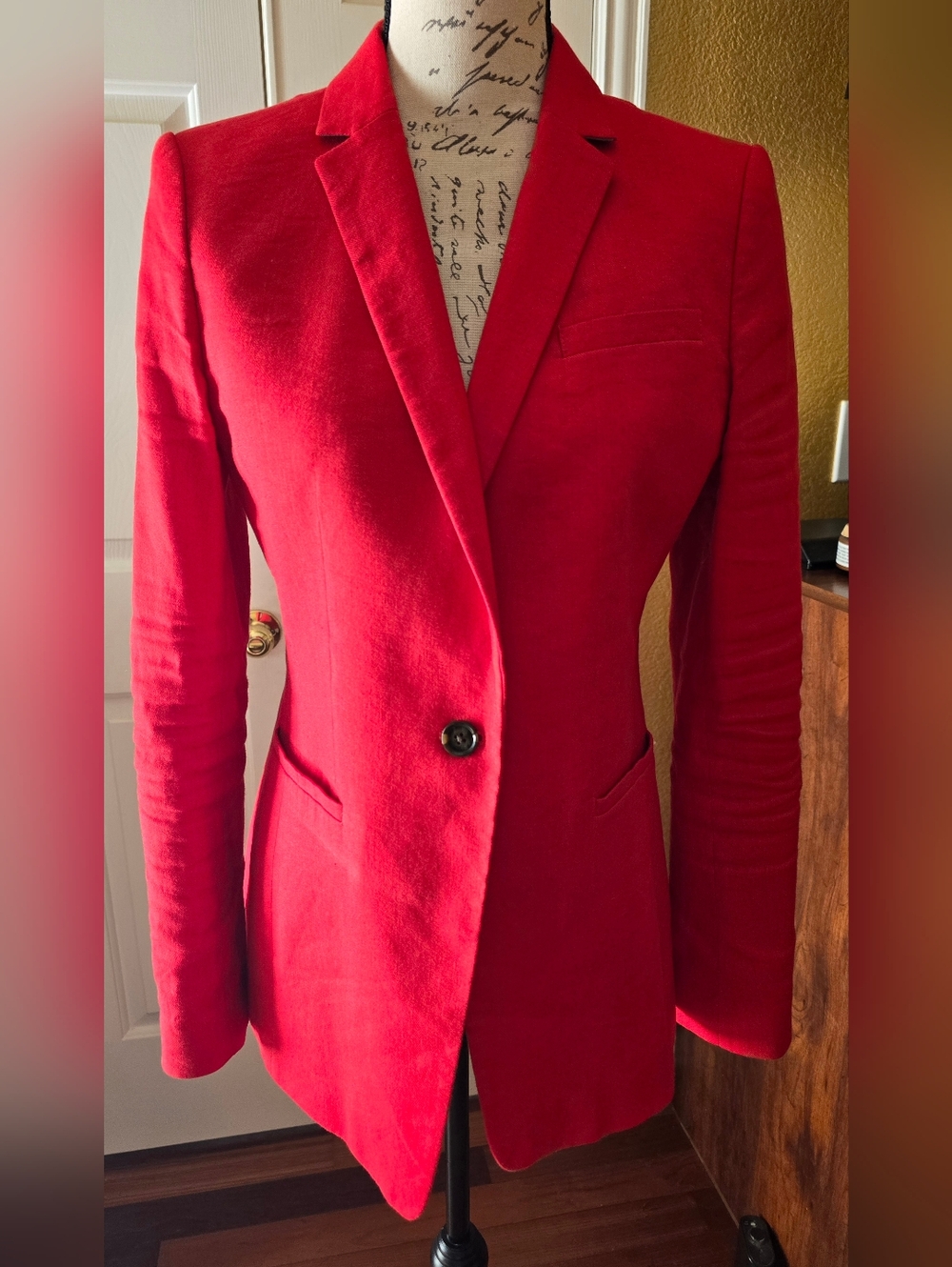 Banana Republic Red Single-Button Tailored Blazer Size 6